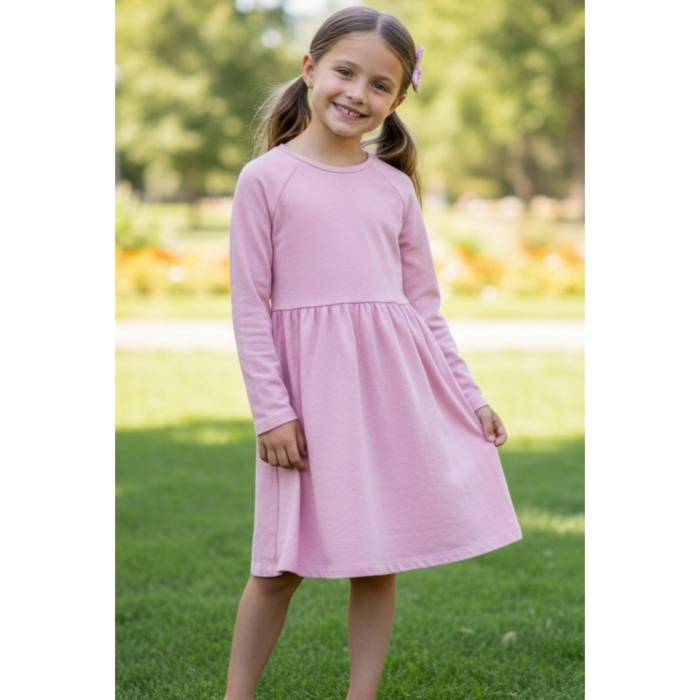 Old Navy Round neck Raglan sleeve Skater dress Pink Adobe Size M (8)